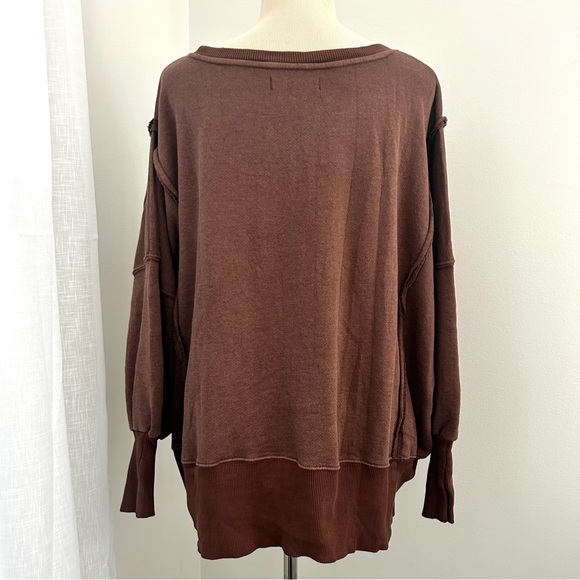 ☀️NEW Free People We The Free Camden Pullover. Chocolate Brown. Size: XS - Picture 9 of 12
